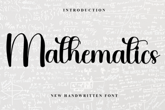 Mathematics: A Festive Script Typeface for Editorial Design